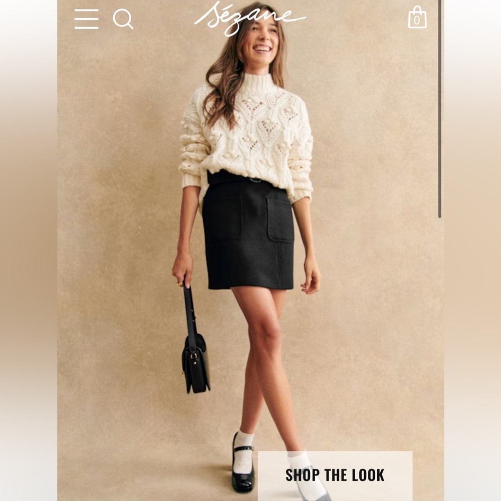 Sezane Wool Mini Skirt